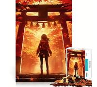 Torii Gate Anime Girl Jigsaw Puzzles for Adults 1000 Piece Enhance Recall Leisure Time Exact Edge Festival Gift 38x52cm