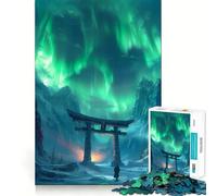 Torii Gate Aurora Borealis 1000 Pieces Jigsaws Adults Puzzles Logic Boost Toy Bonding Time Premium Edge Premium Gift 38x52cm