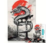 Torii Gate Dragon Ink Jigsaw Puzzle for Adults 1000 Pieces Smart Game Tension Relief Pattern Assembly Heartfelt Gift 38x52cm