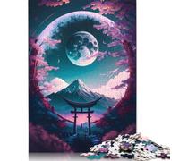 Torii Gate Full Moon 1000 Pieces Jigsaw Puzzles for Adults- Impossible Puzzle - Puzzles Brain Challenge Puzzle for Kids 38x26cm/1000pcs