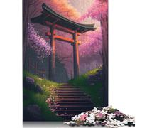 Torii Gate In The Forest Puzzles 1000 Pieces Wooden Puzzles Puzzle for Adults Brain Teaser Puzzles For Adults 1000pcs (75x50cm)