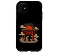 Torii Gate Japan Sun Wave Clouds Ocean Asian Art Case for iPhone 11
