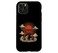 Torii Gate Japan Sun Wave Clouds Ocean Asian Art Case for iPhone 11 Pro