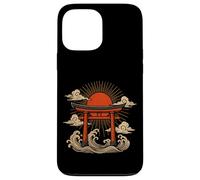 Torii Gate Japan Sun Wave Clouds Ocean Asian Art Case for iPhone 13 Pro Max