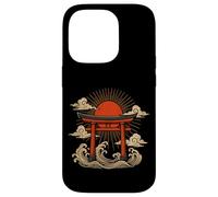 Torii Gate Japan Sun Wave Clouds Ocean Asian Art Case for iPhone 14 Pro