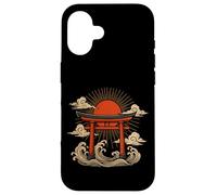 Torii Gate Japan Sun Wave Clouds Ocean Asian Art Case for iPhone 16