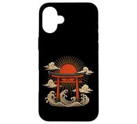 Torii Gate Japan Sun Wave Clouds Ocean Asian Art Case for iPhone 16 Plus
