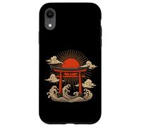 Torii Gate Japan Sun Wave Clouds Ocean Asian Art Case for iPhone XR