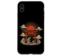 Torii Gate Japan Sun Wave Clouds Ocean Asian Art Case for iPhone XS Max