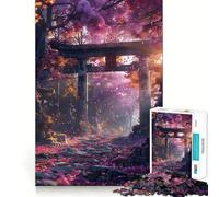 Torii Gate Japanese Sakura Jigsaw Puzzles for Adults 1000 Pieces Pure Logic Toy Stress Free Sharp Cut Santa Wish Item 38x52cm