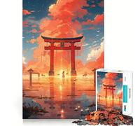 Torii Gate Landscape Anime Adults Puzzles 1000 Piece Jigsaws Reason Skill Toy Slow Enjoy Exact Cut Art Collection Piece 38x26cm
