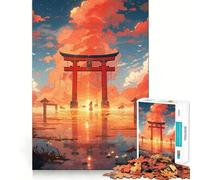 Torii Gate Landscape Anime Hard Jigsaw Puzzle for Adults 1000 Pieces Recall Upgrade Gentle Relax Clear Cut Unique Gift 50x75cm