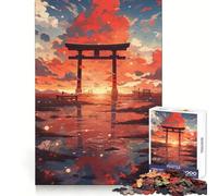 Torii Gate Landscape Anime Jigsaw Puzzles 1000 Piece for Teenagers Mind Skill Toy Cozy Relax Design Assembly Thoughtful Gift 38x52cm