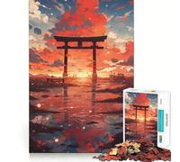 Torii Gate Landscape Anime Jigsaw Puzzles for Adults 1000 Piece Smart Reason Toy Family Bond Smooth Edge Art Display 50x75cm