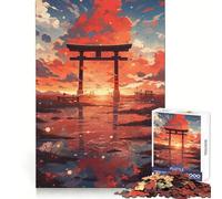 Torii Gate Landscape Anime Jigsaw Puzzles for Adults 1000 Piece Smart Reason Toy Family Bond Smooth Edge Art Display 50x75cm