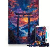 Torii Gate Landscape Jigsaw Puzzles for Adults 1000 Pieces Mental Logic Toy Gentle Relax Firm Cut Santa Wish List 38x52cm