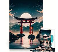 Torii Gate Middle Lake 1000 Piece Jigsaw Puzzle for Adults Think Smart Toy Indoor Fun Smooth Cut Santa Wish Pick 50x75cm