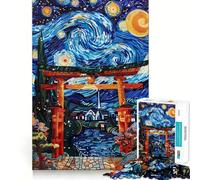 Torii Gate Stary Night Art 1000 Piece Jigsaw Puzzles for Teenagers Reason Skill Toy Quiet Calm Exact Cut Xmas Surprise 50x75cm