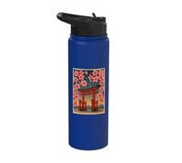 Torii Gate Sunset Sakura Cherry Blossom Japanese Stainless Steel Insulated Water Bottle