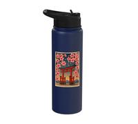 Torii Gate Sunset Sakura Cherry Blossom Japanese Stainless Steel Insulated Water Bottle