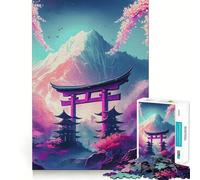 Torii Gate to Mountains Jigsaw Puzzles for Adults1000 Pieces Smart Toy Soothing Play Accurate Cut Art Collectible 38x52cm
