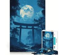 Torii Gate Under Moonlight 1000 Pieces Jigsaw Puzzles for Adults Smart Game Stress Release Pattern Assembly Xmas Surprise 38x52cm