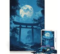 Torii Gate Under Moonlight 1000 Pieces Jigsaw Puzzles for Adults Smart Game Stress Release Pattern Assembly Xmas Surprise 38x52cm