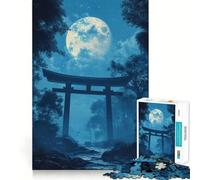 Torii Gate Under Moonlight Jigsaw Puzzles 1000 Pieces for Teenagers Mental Toy Anxiety Relief Premium Cut Elegant Gift 50x75cm