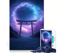 Torii Gate Under Starry Sky Jigsaw Puzzles for Teenagers 1000 Piece Mind Skill Toy Simple Fun Design Assembly Memorable Gift 50x75cm