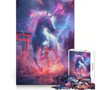 Torii Gate Unicorn Jigsaw Puzzles for Adults 1000 Pieces Pure Logic Toy Stress Free Sharp Cut Santa Wish Item 38x52cm