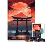 Torii Gate View Mt Fuji Jigsaw Puzzles 1000 Piece for Teenagers Memory Build Indoor Play Fine Cut Santa Wish Pick 50x75cm