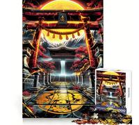 Torii Gate Waterfall Jigsaw Puzzles for Adults 1000 Piece Enhance Recall Leisure Time Exact Edge Festival Gift 38x26cm