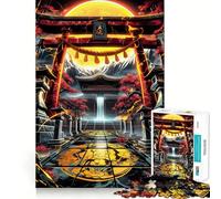 Torii Gate Waterfall Jigsaws 1000 Pieces for Adults Mind Exercise Toy Stress Relief Design Assembly Elegant Gift 38x52cm