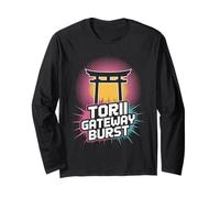 Torii Gateway Burst Pop Culture Japanese Aesthetic Long Sleeve T-Shirt