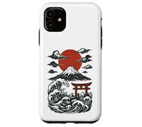 Torii Japan Wave Volcano Sun Mount Fuji Rising Red Case for iPhone 11