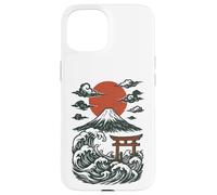 Torii Japan Wave Volcano Sun Mount Fuji Rising Red Case for iPhone 15