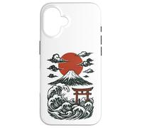 Torii Japan Wave Volcano Sun Mount Fuji Rising Red Case for iPhone 16