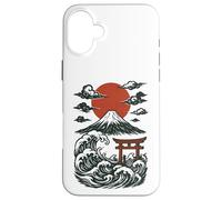 Torii Japan Wave Volcano Sun Mount Fuji Rising Red Case for iPhone 16 Plus