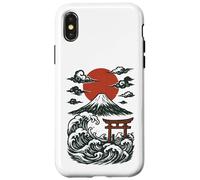 Torii Japan Wave Volcano Sun Mount Fuji Rising Red Case for iPhone X/XS