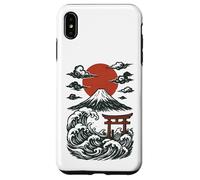 Torii Japan Wave Volcano Sun Mount Fuji Rising Red Case for iPhone XS Max
