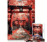 Torii Under Cherry Blossom 1000 Pieces Jigsaw Puzzles for Adults Thought Toy Calming Play Precise Edge Heartfelt Gift 38x52cm