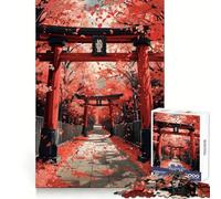 Torii Under Cherry Blossom Jigsaw Puzzles 1000 Pieces for Teenagers Thought Toy Shared Fun Precise Edge Santa Wish Item 50x75cm