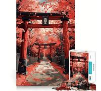 Torii Under Cherry Blossom Jigsaw Puzzles 1000 Pieces for Teenagers Thought Toy Shared Fun Precise Edge Santa Wish Item 50x75cm