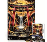 Torii Waterfall Gate Teenagers 1000 Piece Jigsaw Puzzle Brain Challenge Toy Shared Fun Clear Cut Warm Surprise 38x26cm