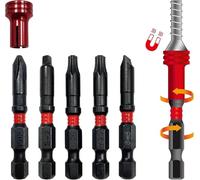 Torin THT-5MTIB01-4 Impact Screwdriver Bit Set, Hex Hand 1/4 Inch Metric Drill Bits, 50mm Length, 5 PCS