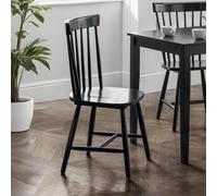 Torino Dining Chair - Set of 4 - Spindle Curved Back - Black - Wood