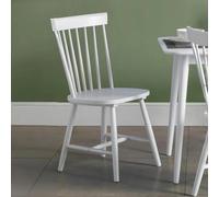 Torino Dining Chair - Set of 4 - Spindle Curved Back - White - Wood
