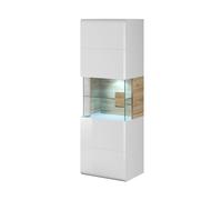 torino high gloss display cabinet wall in white oak with led