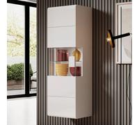 torino high gloss display cabinet wall in white with led