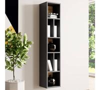 torino wooden bookcase 7 shelves in matt grey and san remo oak